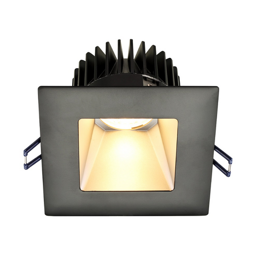 Lotus LD4S 4" 15W LED Square Deep Regressed Plenum Rated Downlight, Dim to Warm 3000-1800K - Silver/Black