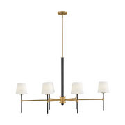Hinkley 46955 Saunders 6-lt 45" LED Chandelier - Black with Lacquered Brass accents