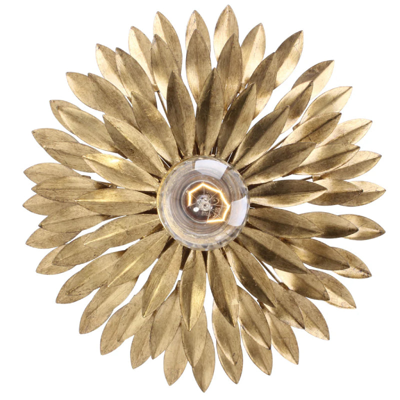 Crystorama 500 Broche 1-lt 11" Flush Mount - Antique Gold