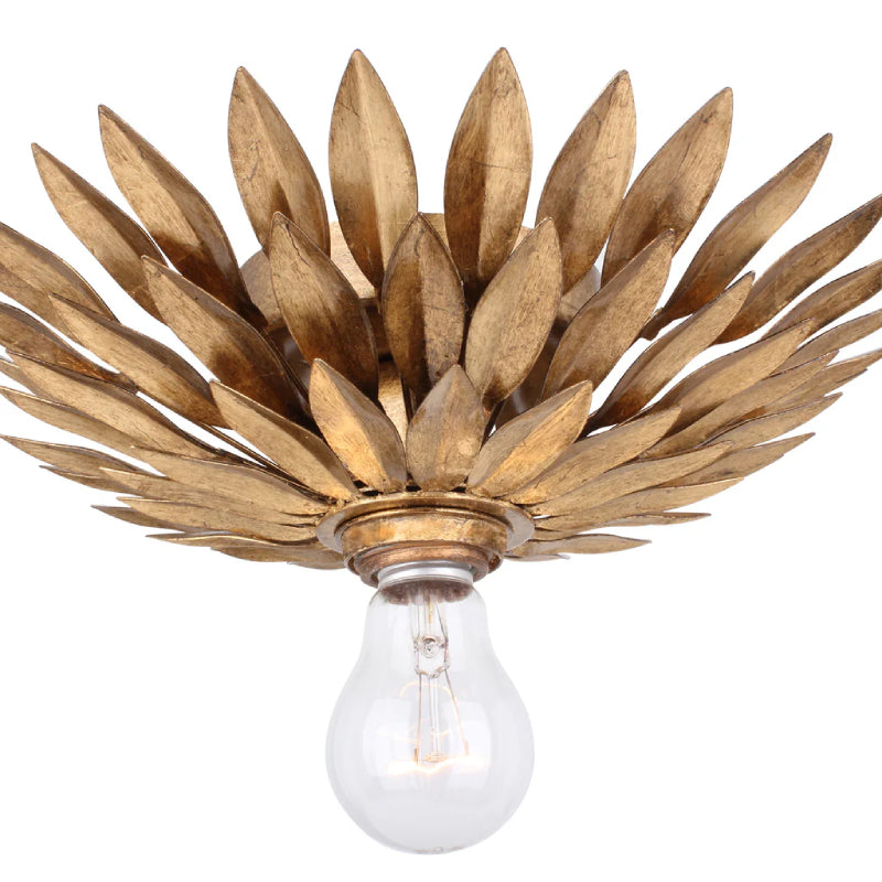 Crystorama 500 Broche 1-lt 11" Flush Mount - Antique Gold