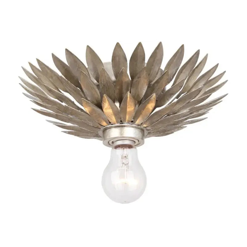 Crystorama 500 Broche 1-lt 11" Flush Mount - Antique Silver