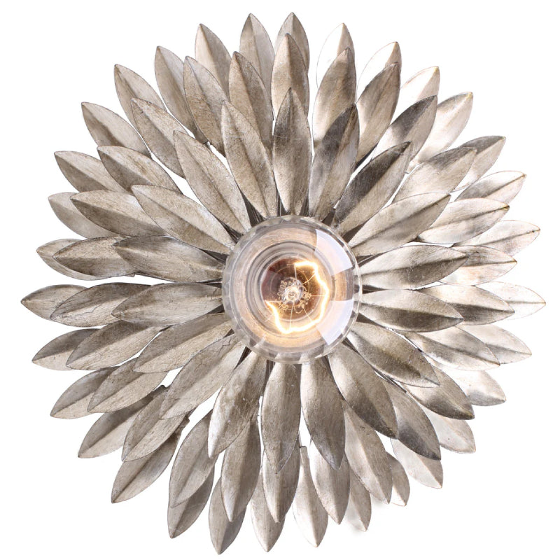 Crystorama 500 Broche 1-lt 11" Flush Mount - Antique Silver