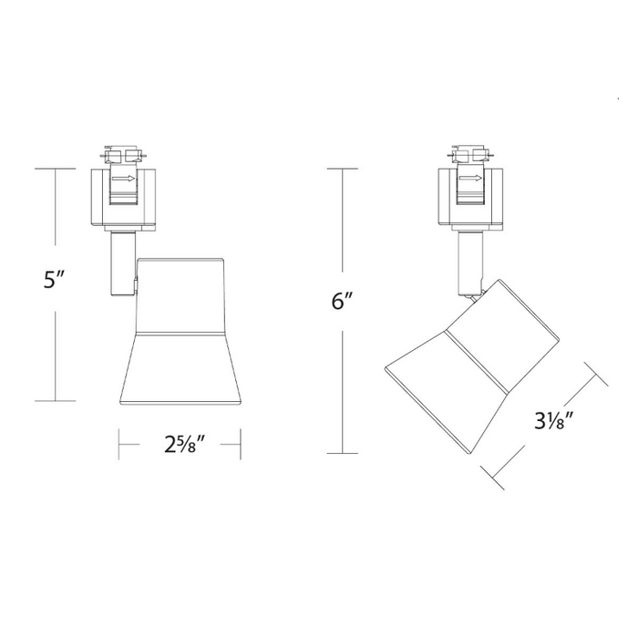 WAC L-5010 Solo 9W LED Track Head, L Track, CCT Selectable