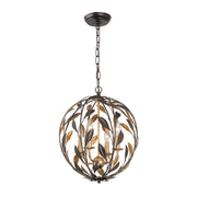 Crystorama 504 Broche 4-lt 16" Chandelier - English Bronze/Antique Gold