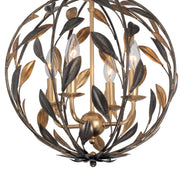 Crystorama 504 Broche 4-lt 16" Chandelier - English Bronze/Antique Gold