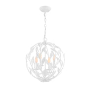 Crystorama 504 Broche 4-lt 16" Chandelier - Matte White