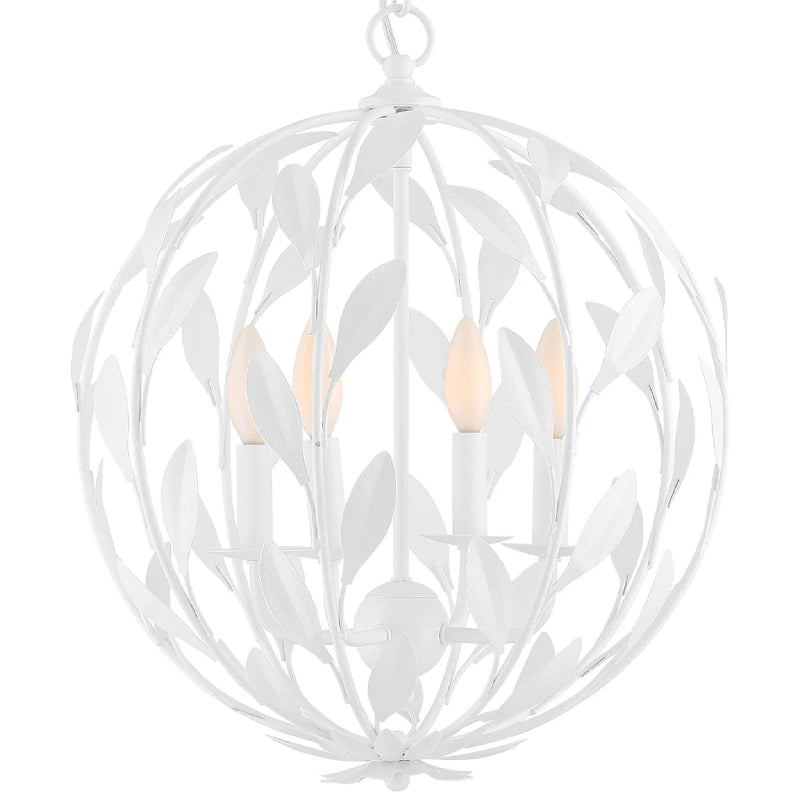 Crystorama 504 Broche 4-lt 16" Chandelier - Matte White