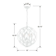 Crystorama 504 Broche 4-lt 16" Chandelier - 