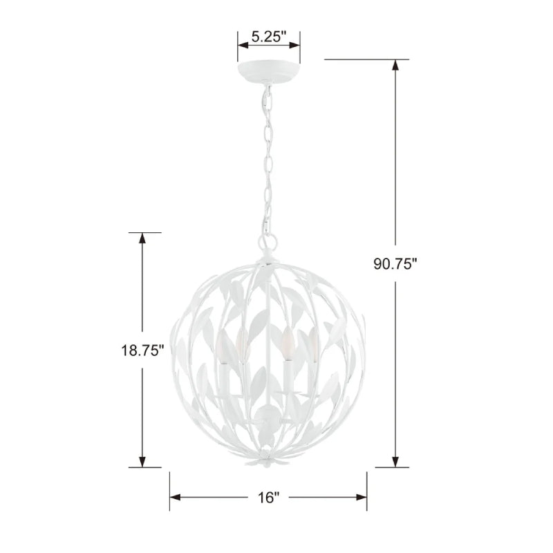 Crystorama 504 Broche 4-lt 16" Chandelier - 