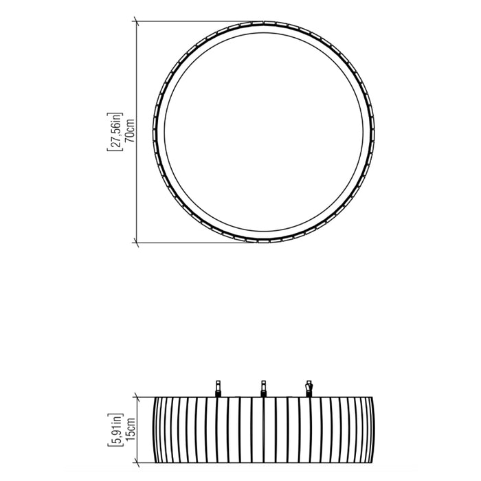 Accord 5040LED Barrel 1-lt 28" LED Flush Mount