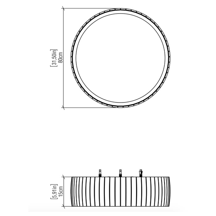Accord 5041LED Barrel 1-lt 32" LED Flush Mount