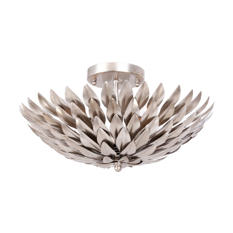 Crystorama 505 Broche 4-lt 16" Semi Flush Mount - Antique Silver
