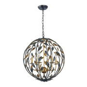 Crystorama 506 Broche 6-lt 21" Chandelier - English Bronze/Antique Gold