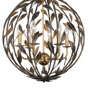 Crystorama 506 Broche 6-lt 21" Chandelier - English Bronze/Antique Gold