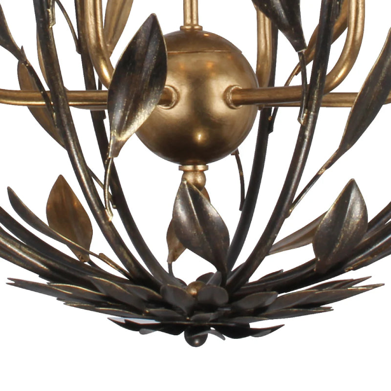 Crystorama 506 Broche 6-lt 21" Chandelier - English Bronze/Antique Gold