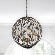 Crystorama 506 Broche 6-lt 21" Chandelier - English Bronze/Antique Gold