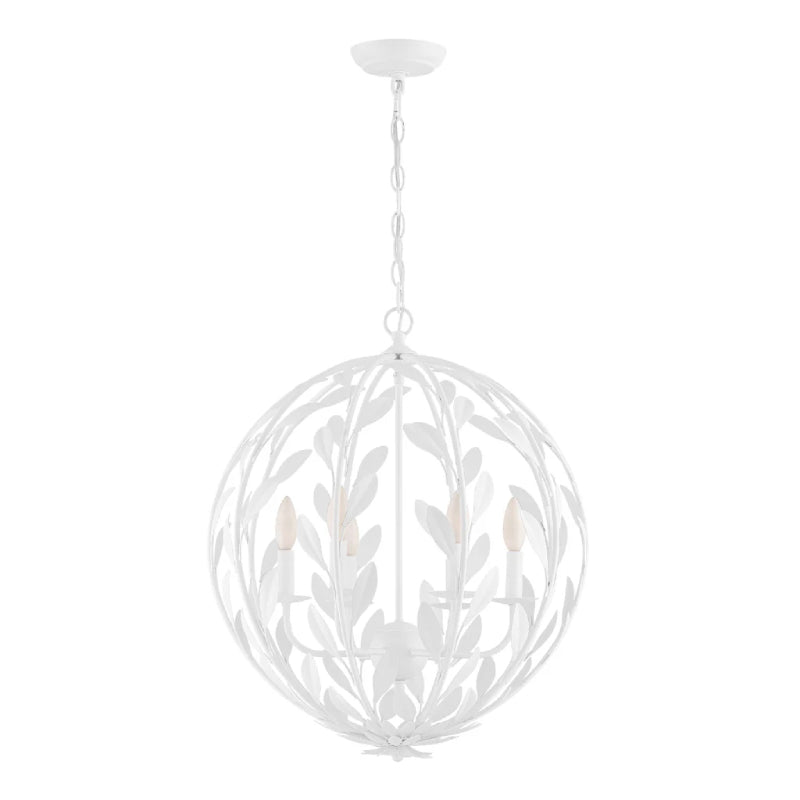 Crystorama 506 Broche 6-lt 21" Chandelier - Matte White