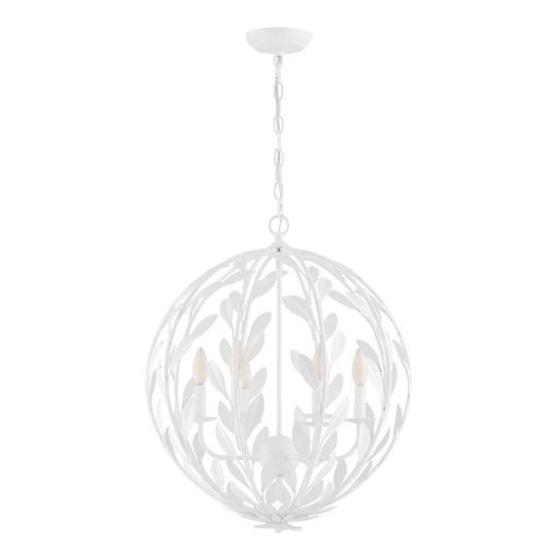 Crystorama 506 Broche 6-lt 21" Chandelier - Matte White