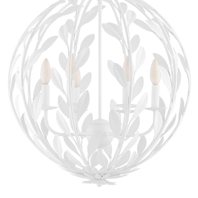 Crystorama 506 Broche 6-lt 21" Chandelier - Matte White