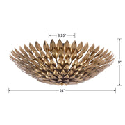 Crystorama 507 Broche 6-lt 24" Semi Flush Mount