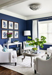 Crystorama 507 Broche 6-lt 24" Semi Flush Mount - Antique Silver