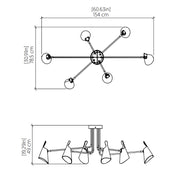 Accord 5104 Balance 6-lt 61" LED Semi Flush