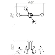 Accord 5105 Balance 4-lt 39" LED Semi Flush