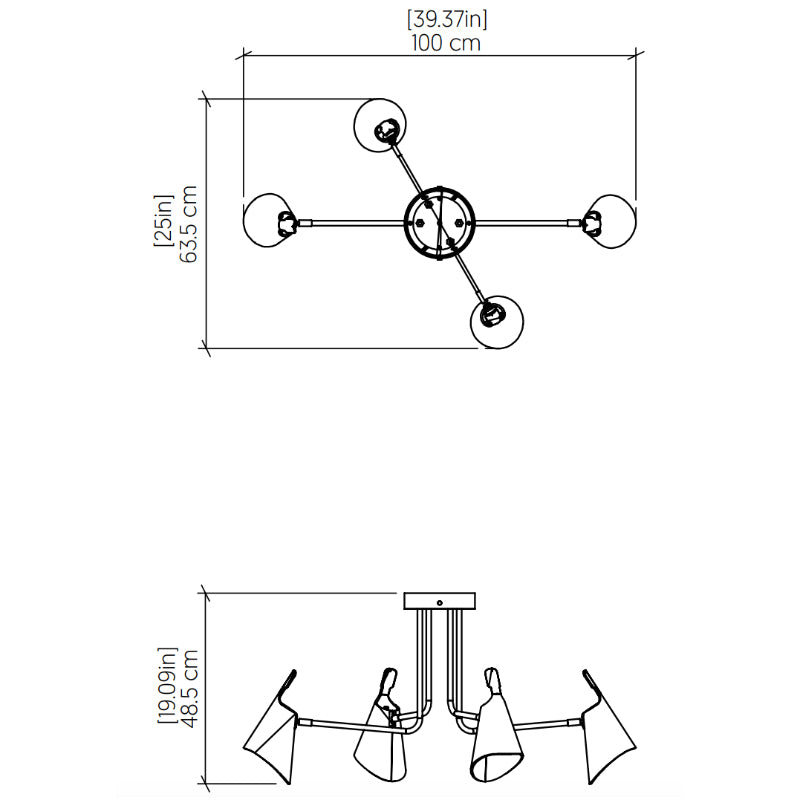 Accord 5105 Balance 4-lt 39" LED Semi Flush