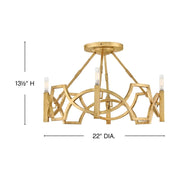 Hinkley 45783 Leona 4-lt 22" LED Semi-Flush Mount