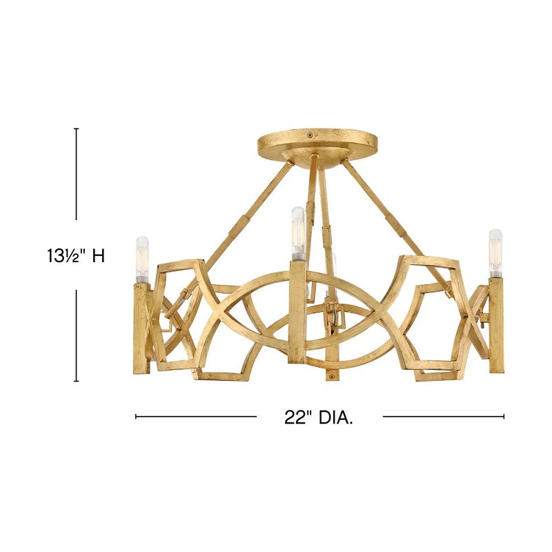 Hinkley 45783 Leona 4-lt 22" LED Semi-Flush Mount