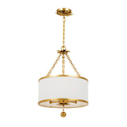 Crystorama 513 Broche 3-lt 14" Chandelier - Antique Gold