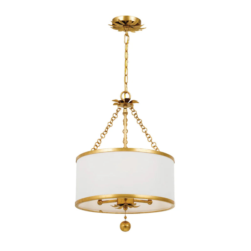 Crystorama 513 Broche 3-lt 14" Chandelier - Antique Gold