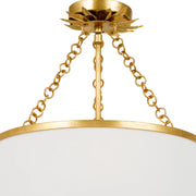 Crystorama 513-CEILING Broche 3-lt 14" Semi Flush Mount - Antique Gold