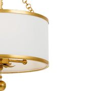 Crystorama 513-CEILING Broche 3-lt 14" Semi Flush Mount - Antique Gold