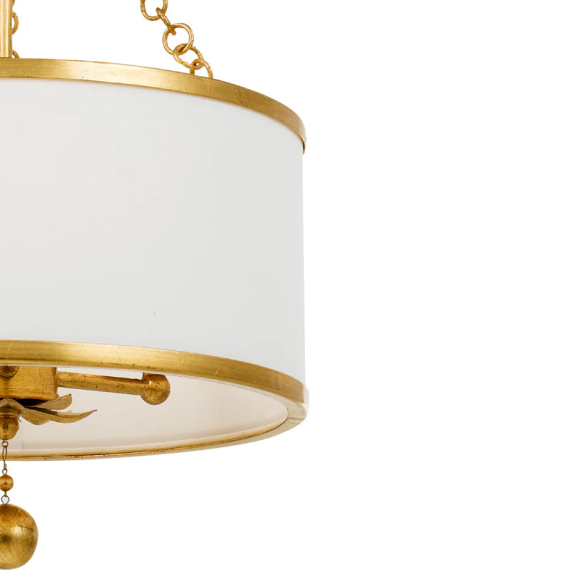 Crystorama 513-CEILING Broche 3-lt 14" Semi Flush Mount - Antique Gold