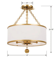 Crystorama 513-CEILING Broche 3-lt 14" Semi Flush Mount