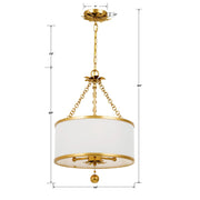 Crystorama 513 Broche 3-lt 14" Chandelier