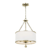 Crystorama 513 Broche 3-lt 14" Chandelier - Antique Silver