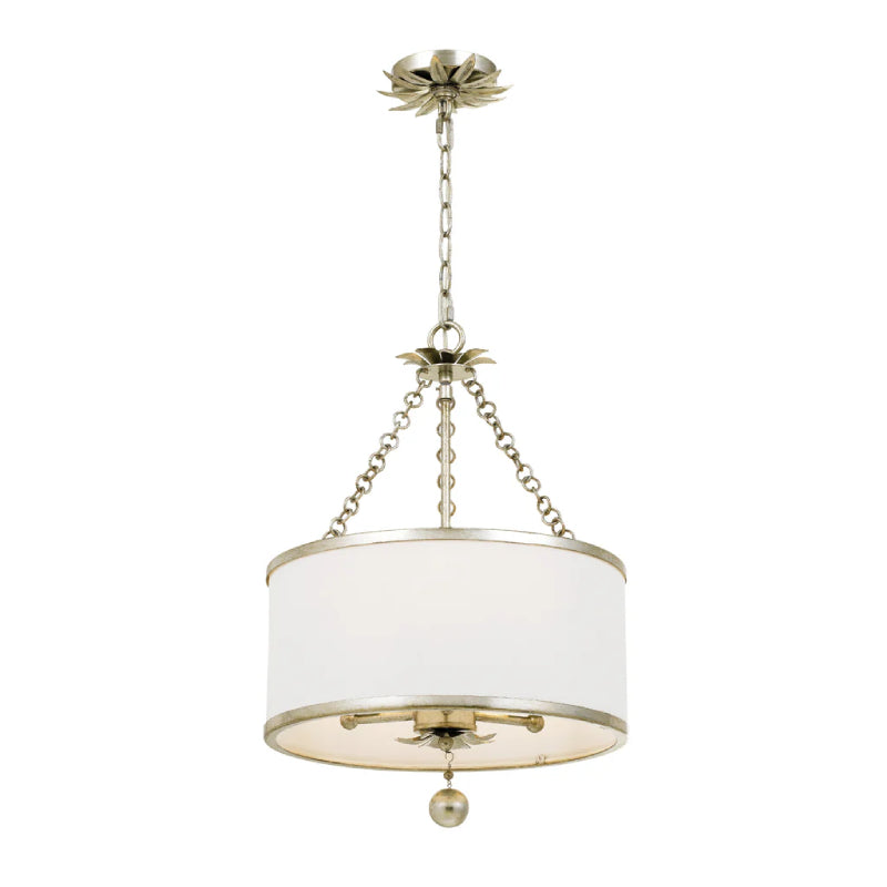 Crystorama 513 Broche 3-lt 14" Chandelier - Antique Silver