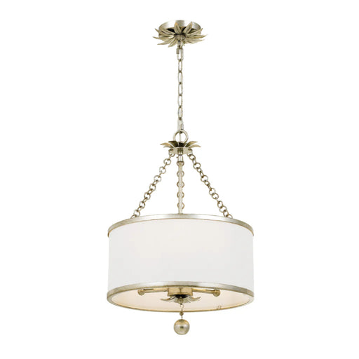 Crystorama 513 Broche 3-lt 14" Chandelier - Antique Silver