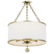 Crystorama 513 Broche 3-lt 14" Chandelier - Antique Silver