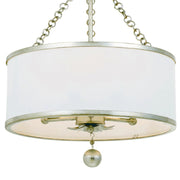 Crystorama 513-CEILING Broche 3-lt 14" Semi Flush Mount - Antique Silver