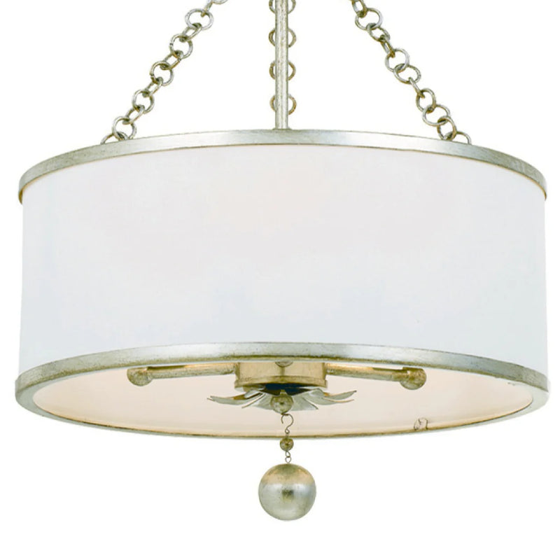 Crystorama 513-CEILING Broche 3-lt 14" Semi Flush Mount - Antique Silver