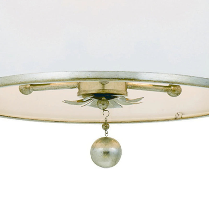 Crystorama 513-CEILING Broche 3-lt 14" Semi Flush Mount - Antique Silver