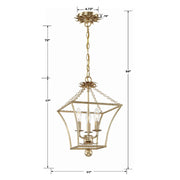 Crystorama 514 Broche 3-lt 11" Chandelier