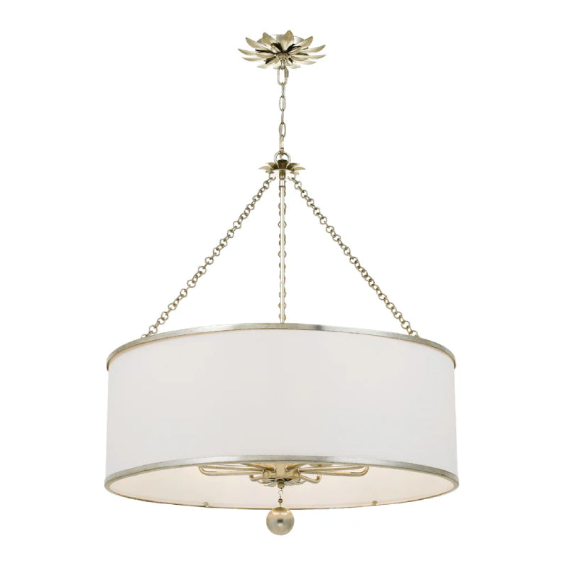 Crystorama 515 Broche 8-lt 29" Chandelier - Antique Silver