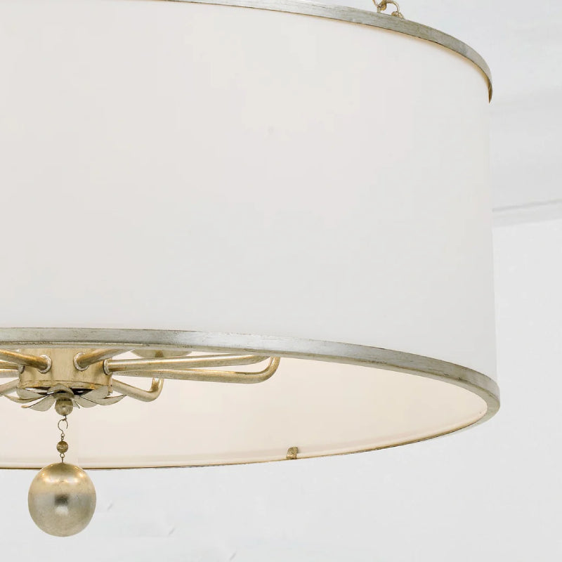 Crystorama 515 Broche 8-lt 29" Chandelier - Antique Silver