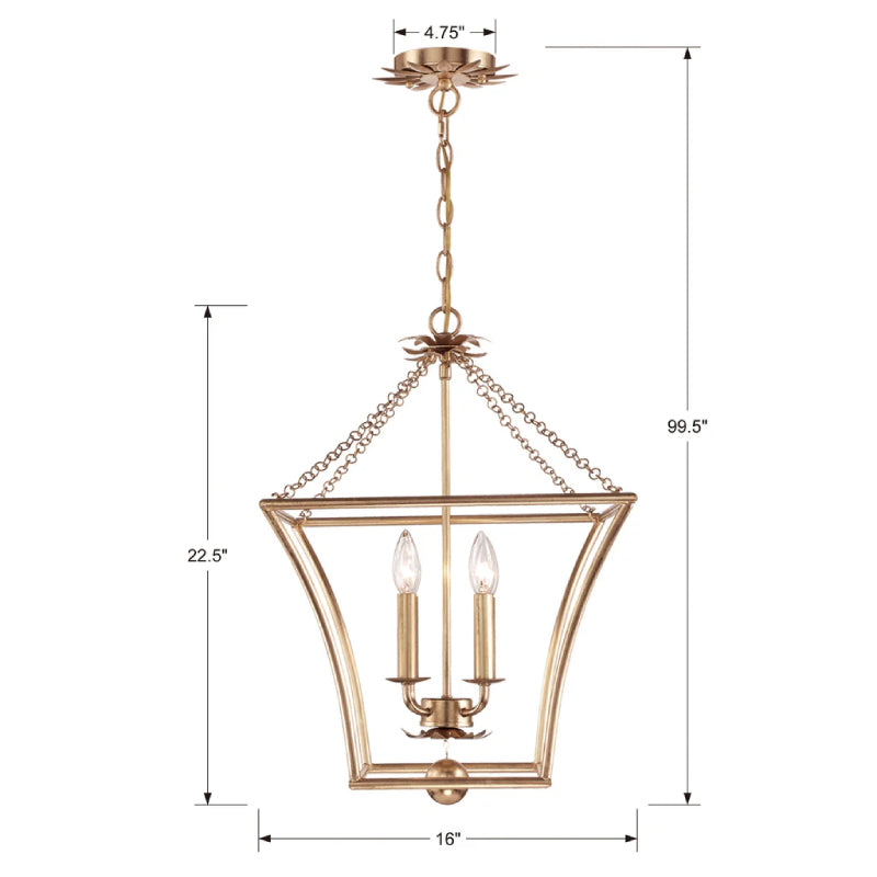 Crystorama 516 Broche 4-lt 16" Chandelier