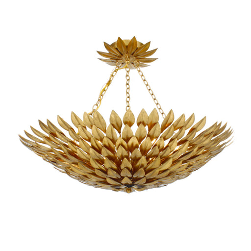 Crystorama 517-CEILING Broche 6-lt 25" Semi Flush Mount - Antique Gold