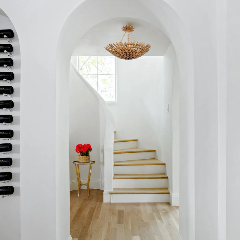 Crystorama 517-CEILING Broche 6-lt 25" Semi Flush Mount - Antique Gold